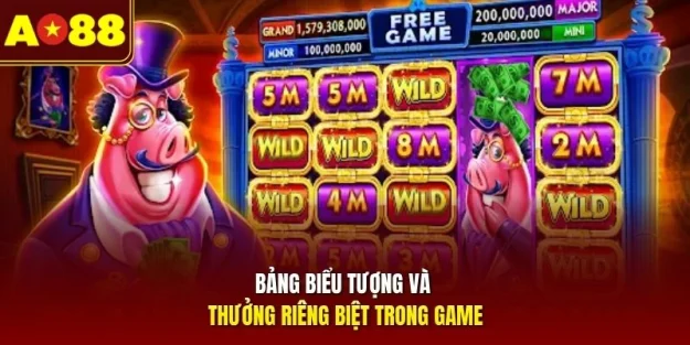 Bảng biểu tượng và thưởng riêng biệt trong game